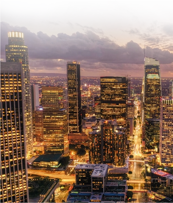 Glendale Employment Lawyers - A nighttime view of skyscrapers in Glendale, California